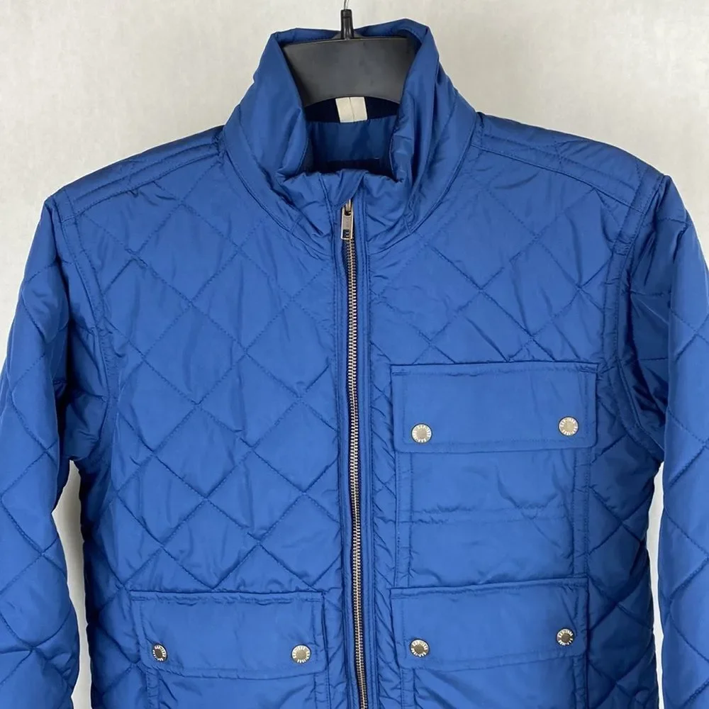 GapKids Coat Jacket Size XL 12 Blue Quilted Long Pockets
